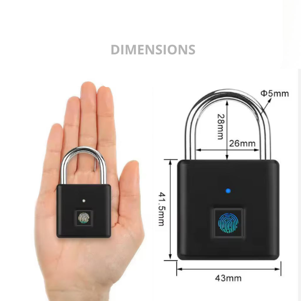 Cadenas Biométrique P2 – Empreinte Digitale Portable et Étanche IP65