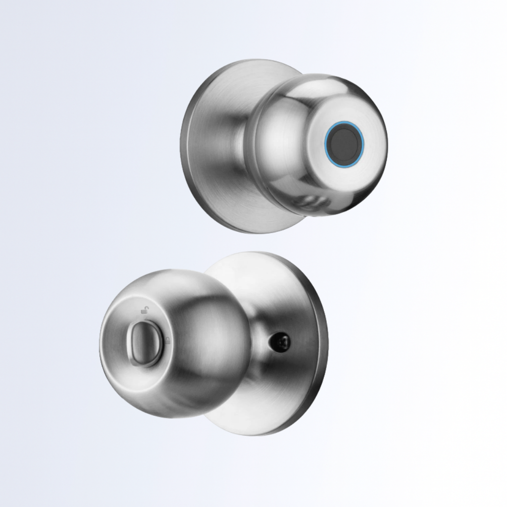 Poignée de porte biométrique noire – Déverrouillage empreinte digitale & App Tuya