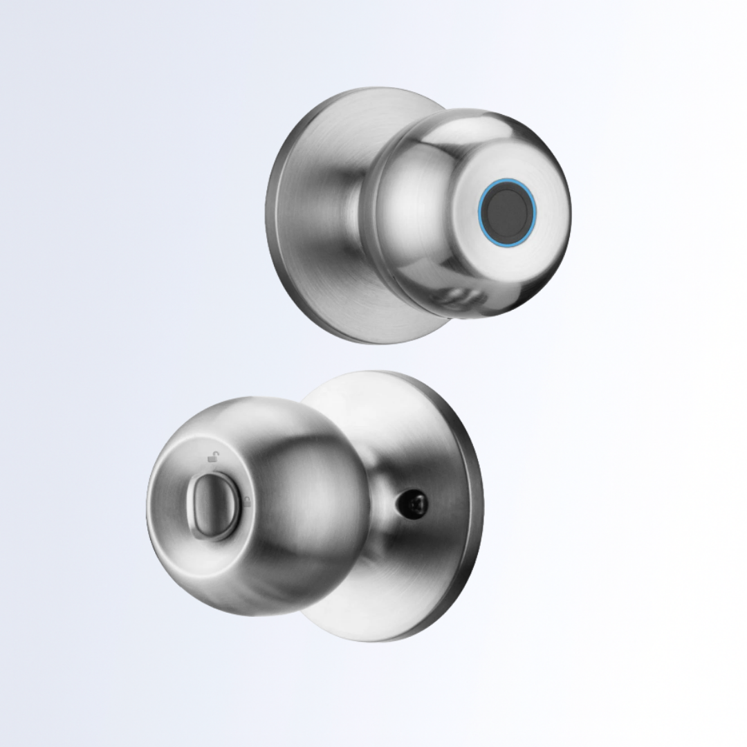 Poignée de porte biométrique noire – Déverrouillage empreinte digitale & App Tuya